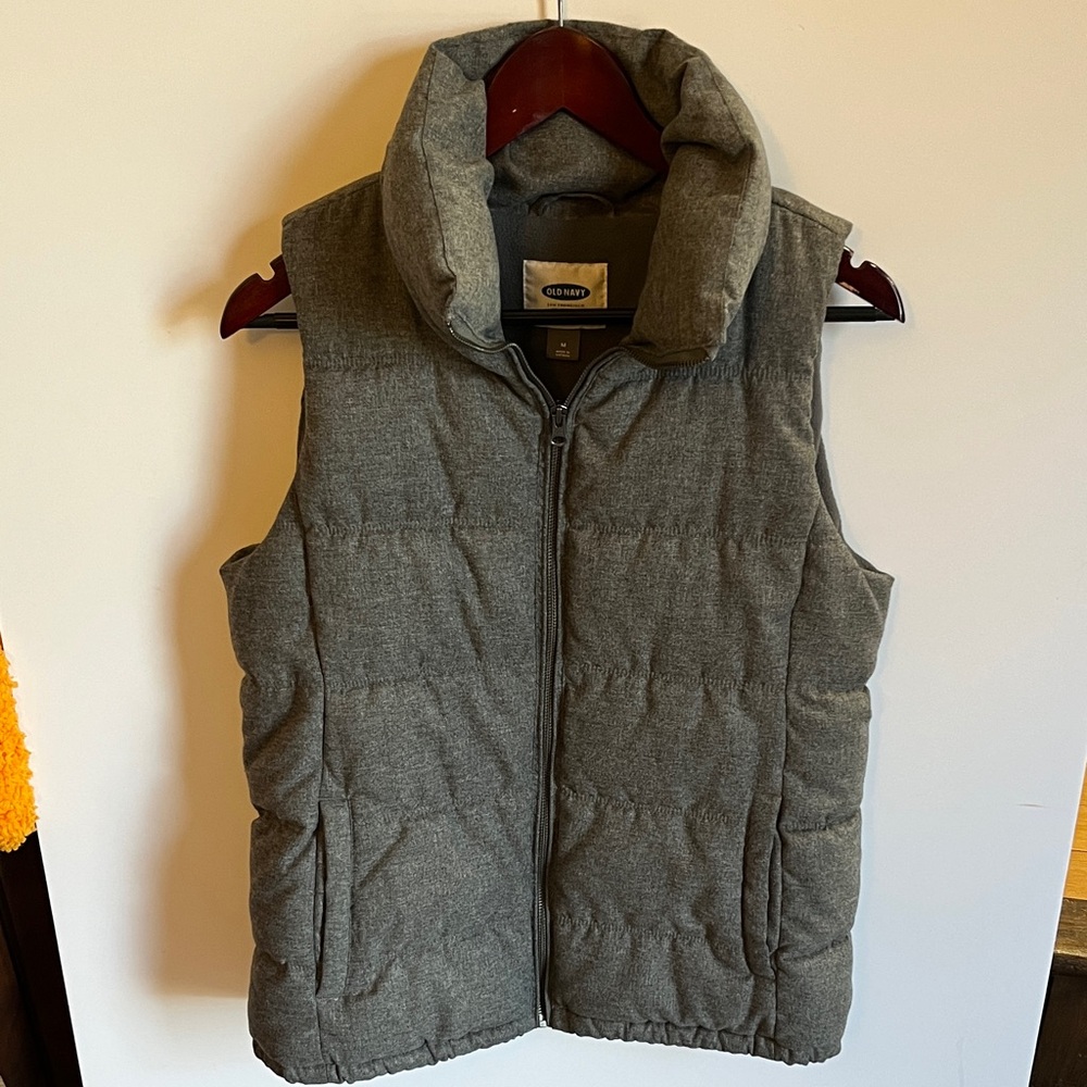 Medium gray Old Navy puffer vest